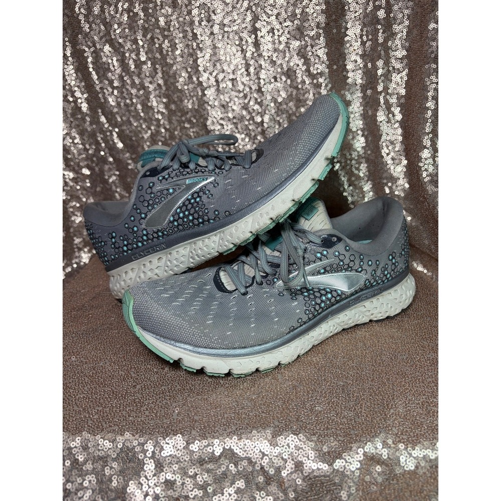 Brooks Glycerin 17 Women's Running Shoes Size 10 Gray Mint Aqua 1202831B070